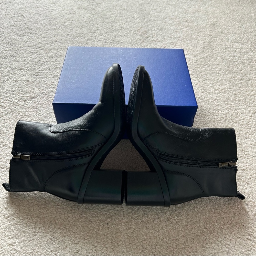 Lucky Brand Women's Stacked Heel Booties in Black Leather Size 7M - Picture 7 of 12